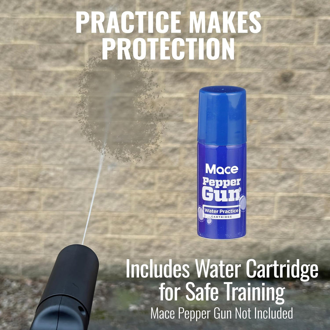 Mace 2 Pack Pepper Spray & Practice Water Trainer Cartridge Refill for Mace Pepper Gun