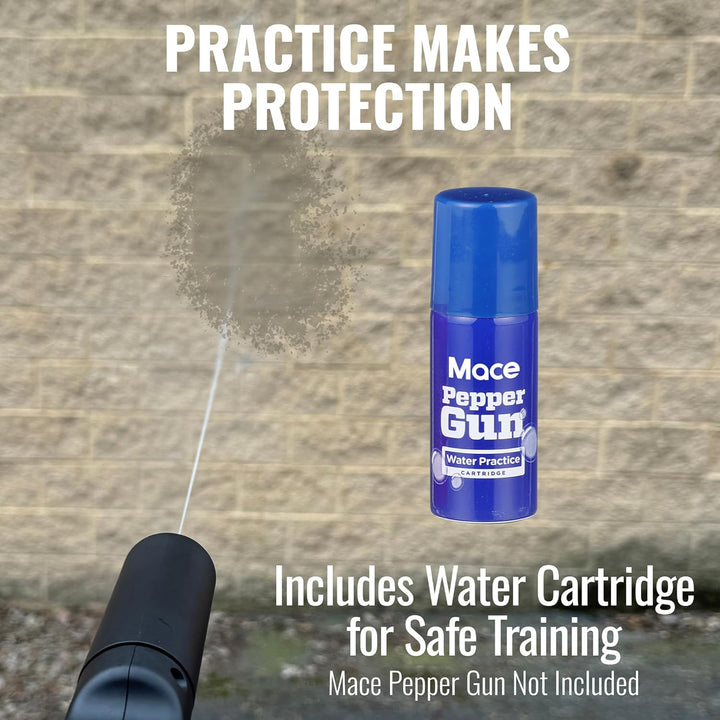 Mace 2 Pack Pepper Spray & Practice Water Trainer Cartridge Refill for Mace Pepper Gun