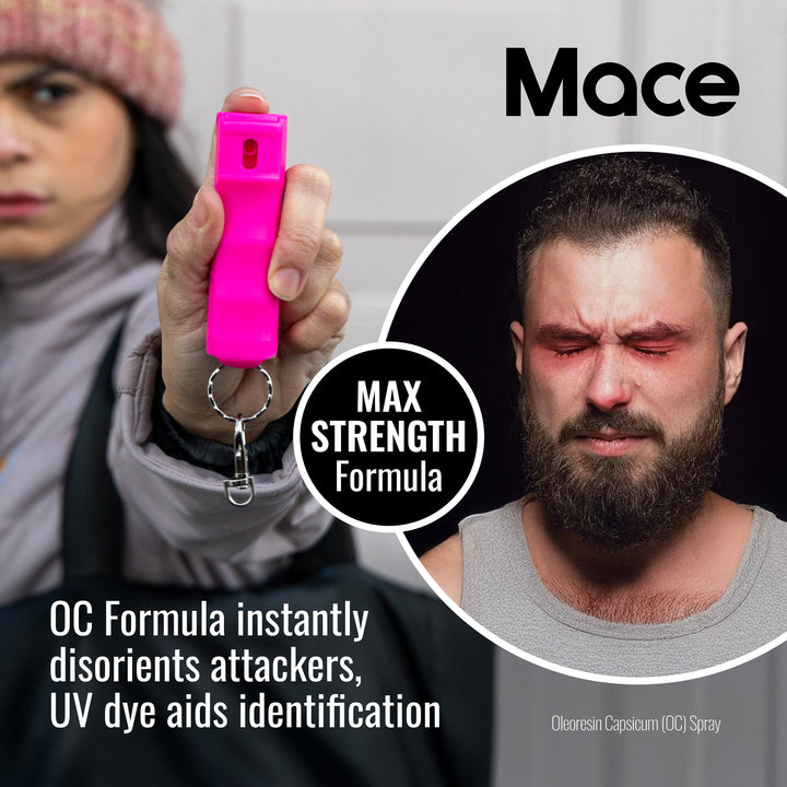 Mace Flip Top Compact Hard Case Pepper Spray - Pink