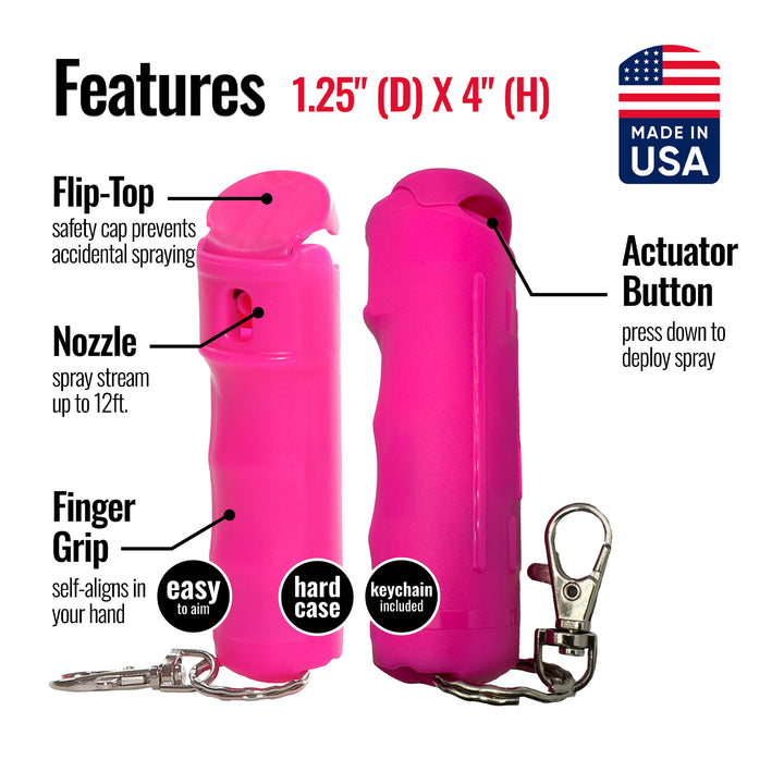 Mace Flip Top Compact Hard Case Pepper Spray - Pink