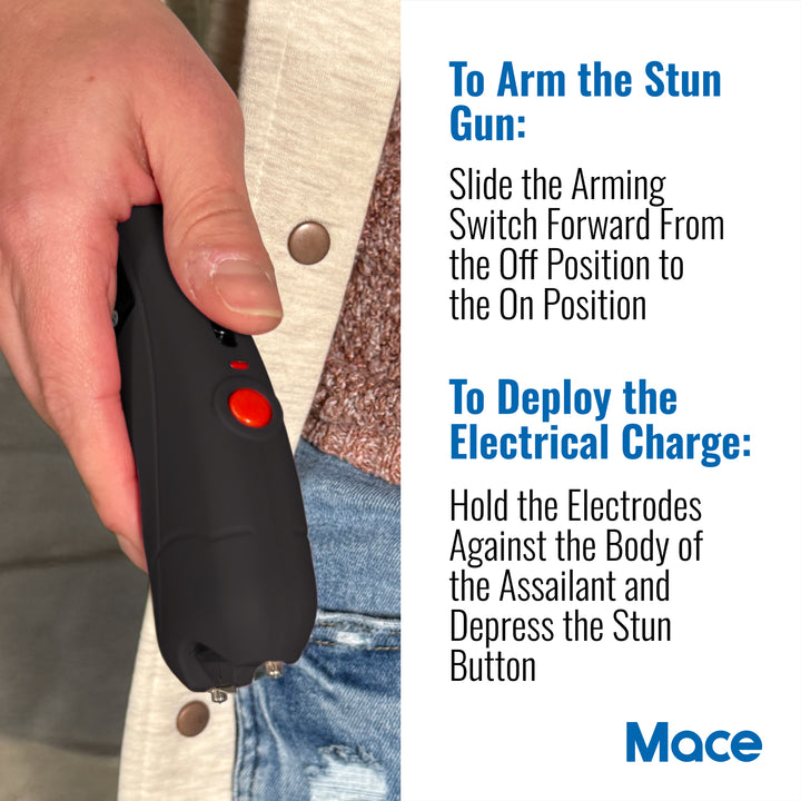 Mace Ergo Stun Device with Bright LED - Black