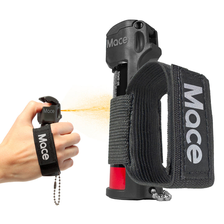 Mace Flip Top with Sport Band Pepper Spray - Black