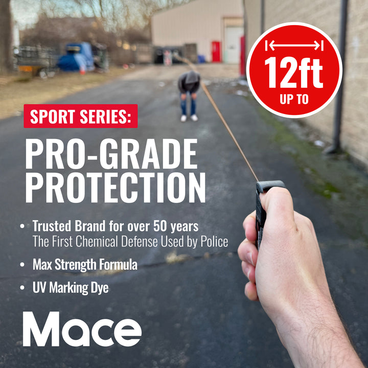 Mace Flip Top with Sport Band Pepper Spray - Black