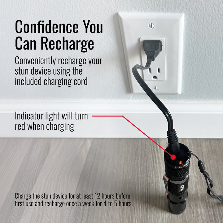 Mace Compact Stun Gun Bright LED Rechargeable Flashlight