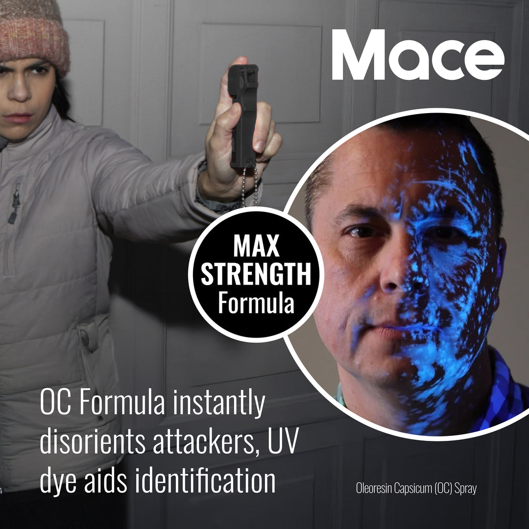 Mace Ergo Stun Device & Personal Model Pepper Spray - Black