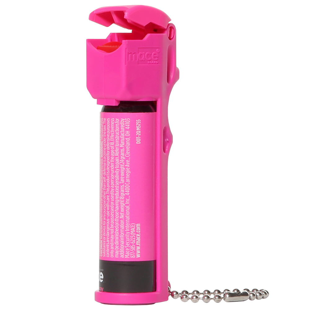Full Size Mace Pepper Spray- Ideal self defense keychain for women, 12 ft range, Made in the USA, Hi-Visibility Neon Pink