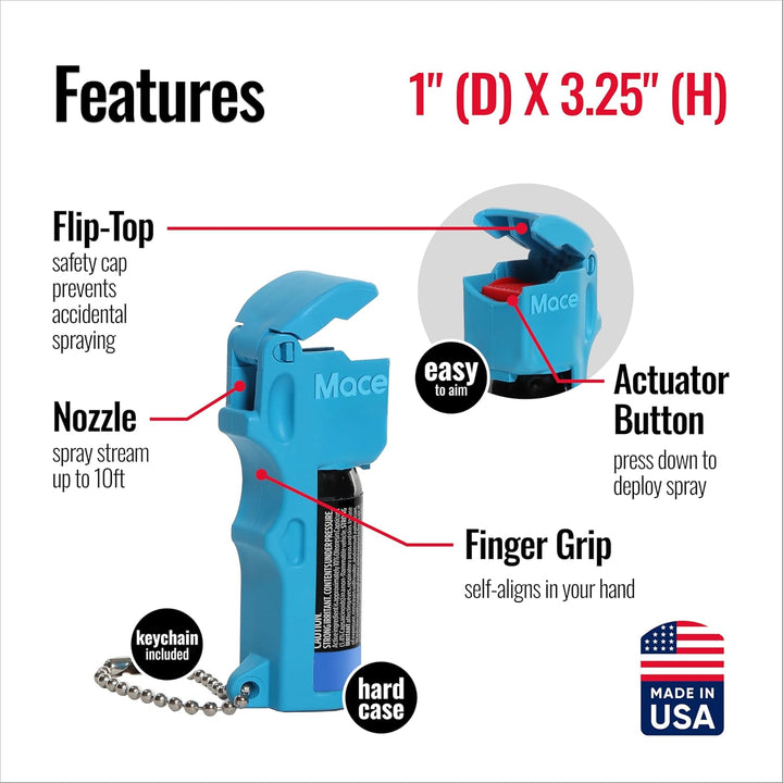 Mace Triple Action Pocket Model Pepper Spray - Blue
