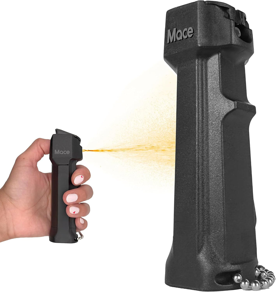 3-IN-1 Tear Gas Enhanced Mace Police Pepper Spray, ideal self defense  for women, 12 ft range, rugged police-ready housing with clip, Made in the USA