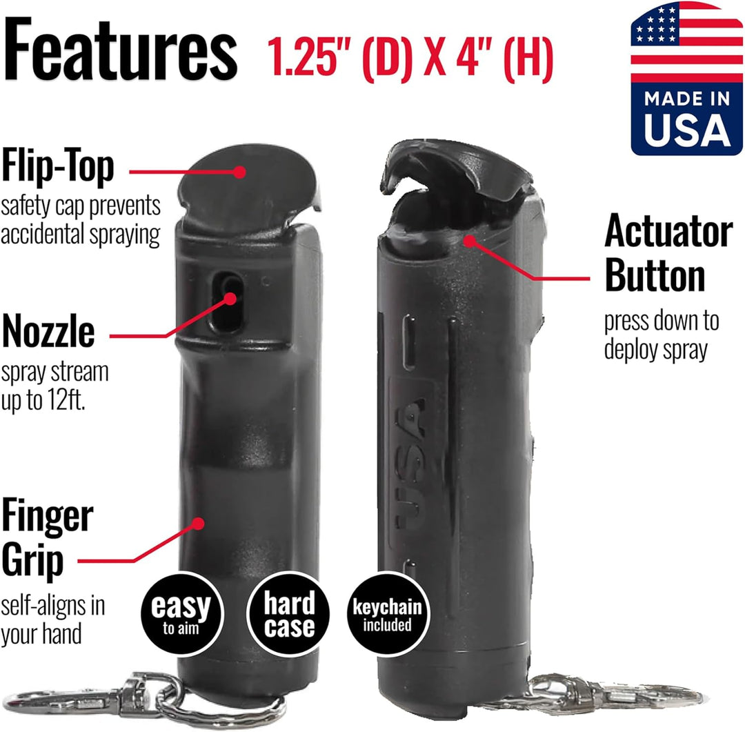 Mace Ergo Stun Gun & Hard Case Pepper Spray - Black