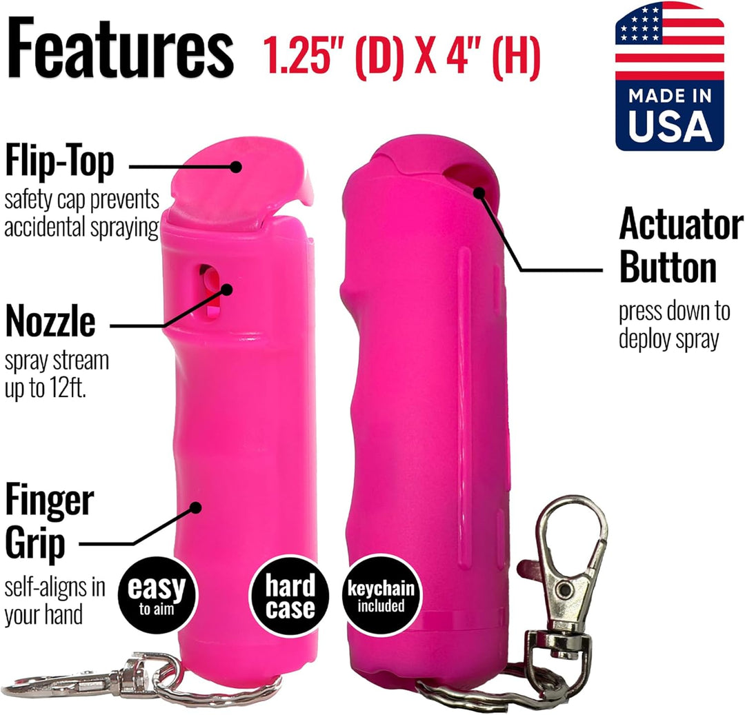 Mace Ergo Stun Gun, Alarm, & Hard Case Pepper Spray - Pink