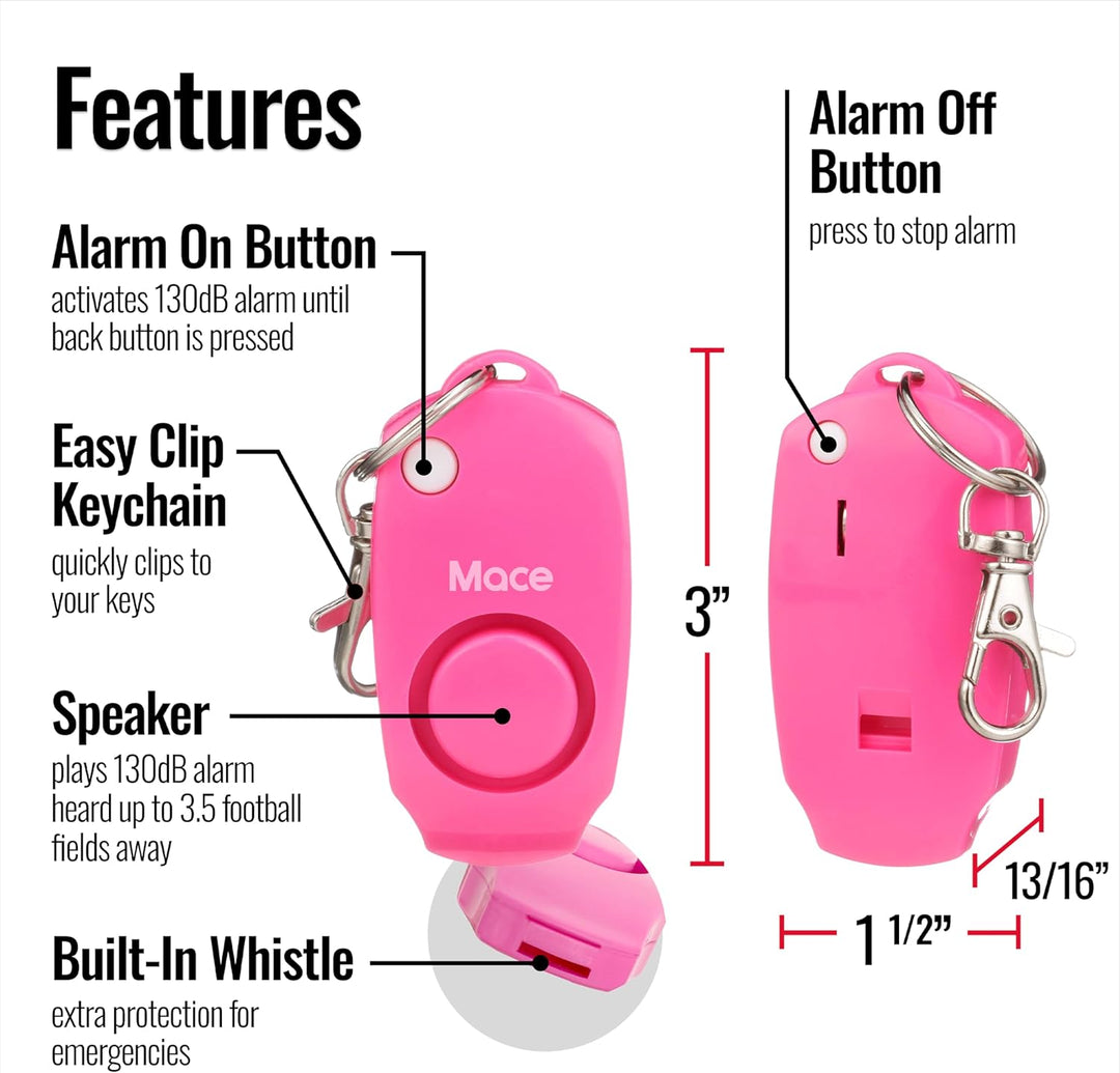 Mace Ergo Stun Gun, Alarm, & Hard Case Pepper Spray - Pink