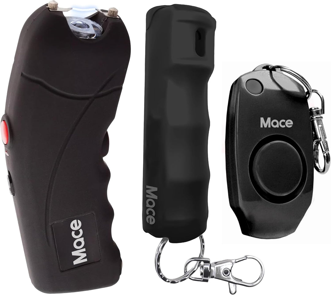 Mace Ergo Stun Gun, Alarm, & Hard Case Pepper Spray - Black