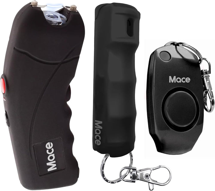Mace Ergo Stun Gun, Alarm, & Hard Case Pepper Spray - Black