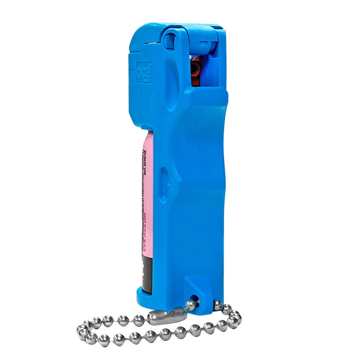 Pocket Size Mace Pepper Spray- Ideal self defense keychain for women, 10 ft range, Made in the USA-Blue