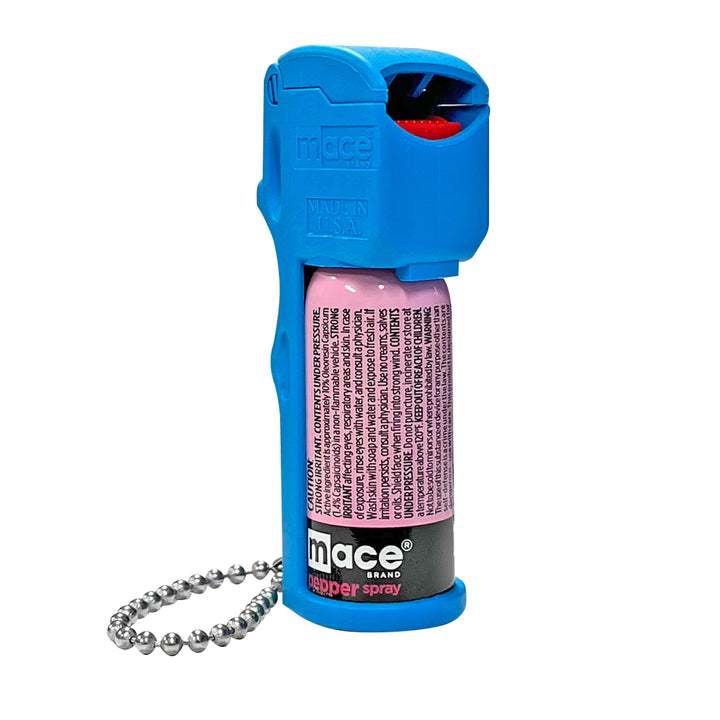 Pocket Size Mace Pepper Spray- Ideal self defense keychain for women, 10 ft range, Made in the USA-Blue