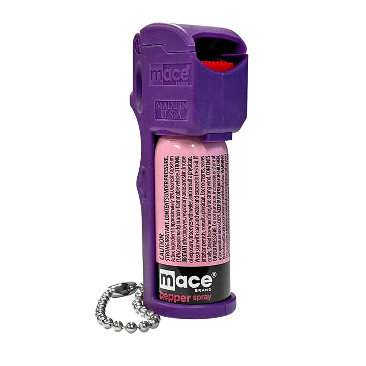 Pocket Size Mace Pepper Spray- Ideal self defense keychain for women, 10 ft range, Made in the USA- Purple