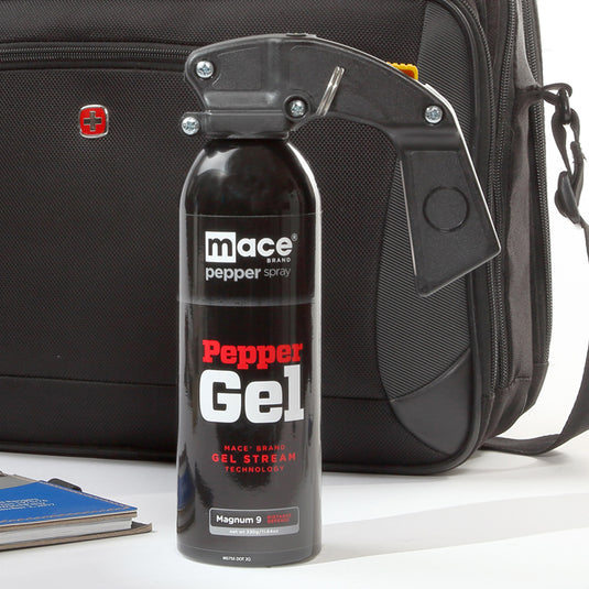 Non-lethal home and store defense,  Mace pepper spray gel extra large size,  18 ft range, Made in the USA