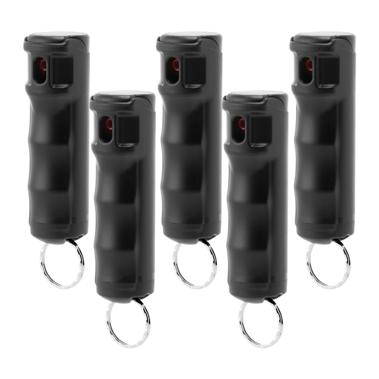 Value Pack (5) Black Hard Case Pepper Sprays
