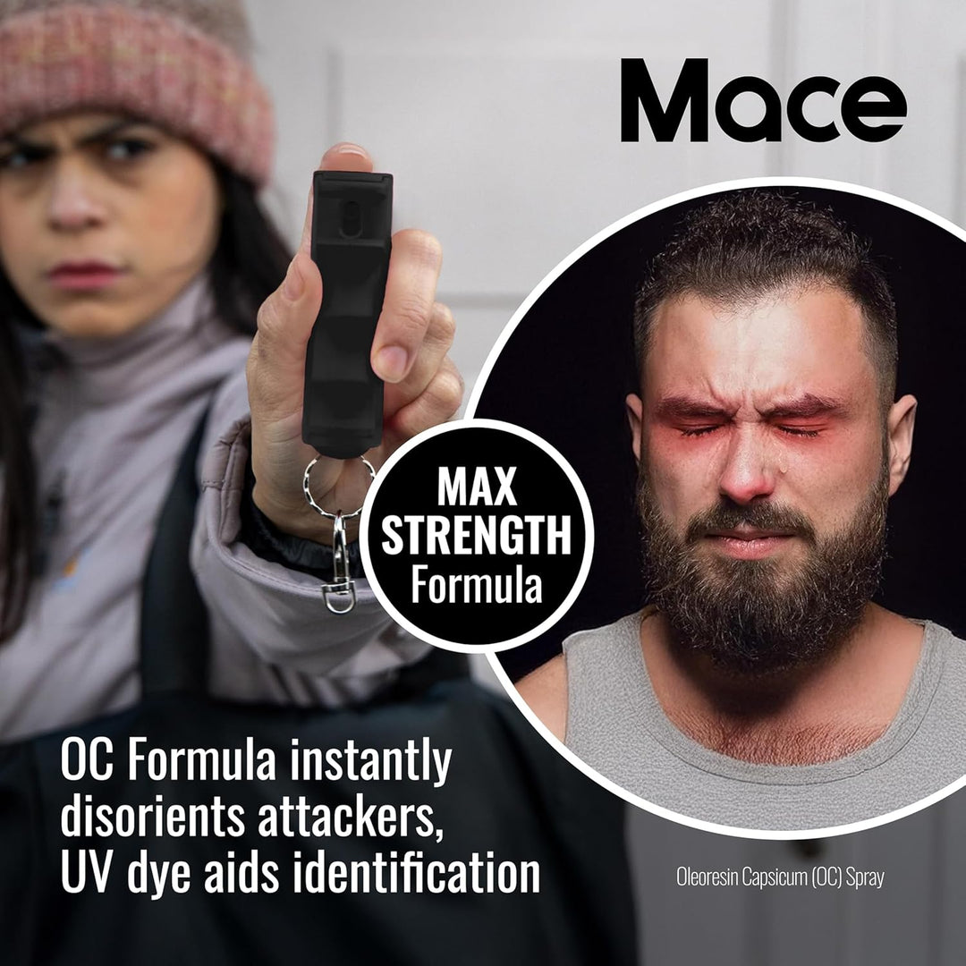 Mace Ergo Stun Gun & Hard Case Pepper Spray - Black