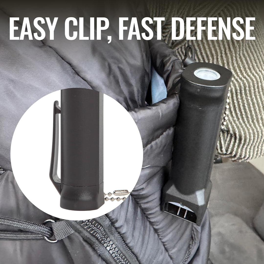 3-IN-1 Tear Gas Enhanced Mace Police Pepper Spray, ideal self defense  for women, 12 ft range, rugged police-ready housing with clip, Made in the USA