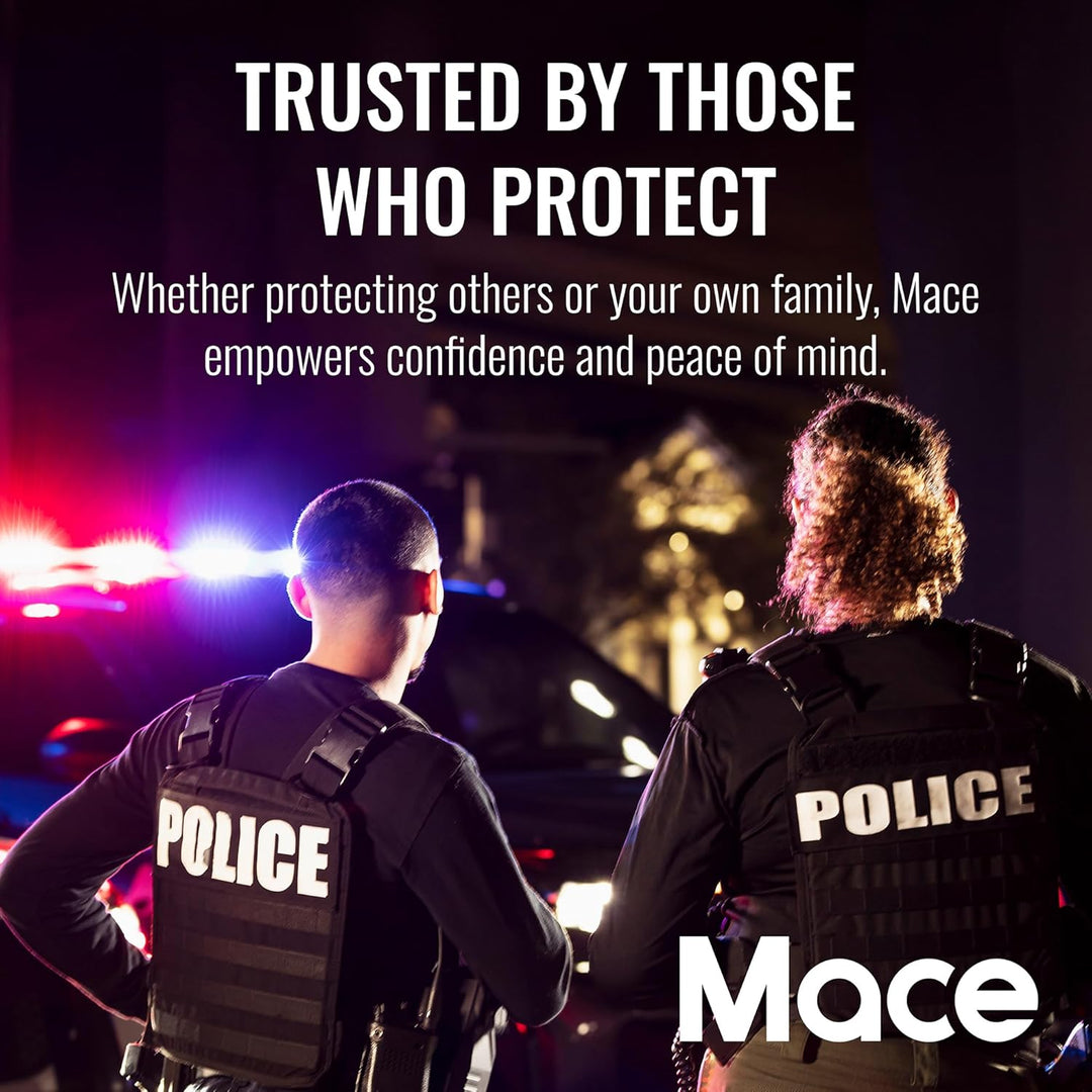 3-IN-1 Tear Gas Enhanced Mace Police Pepper Spray, ideal self defense  for women, 12 ft range, rugged police-ready housing with clip, Made in the USA