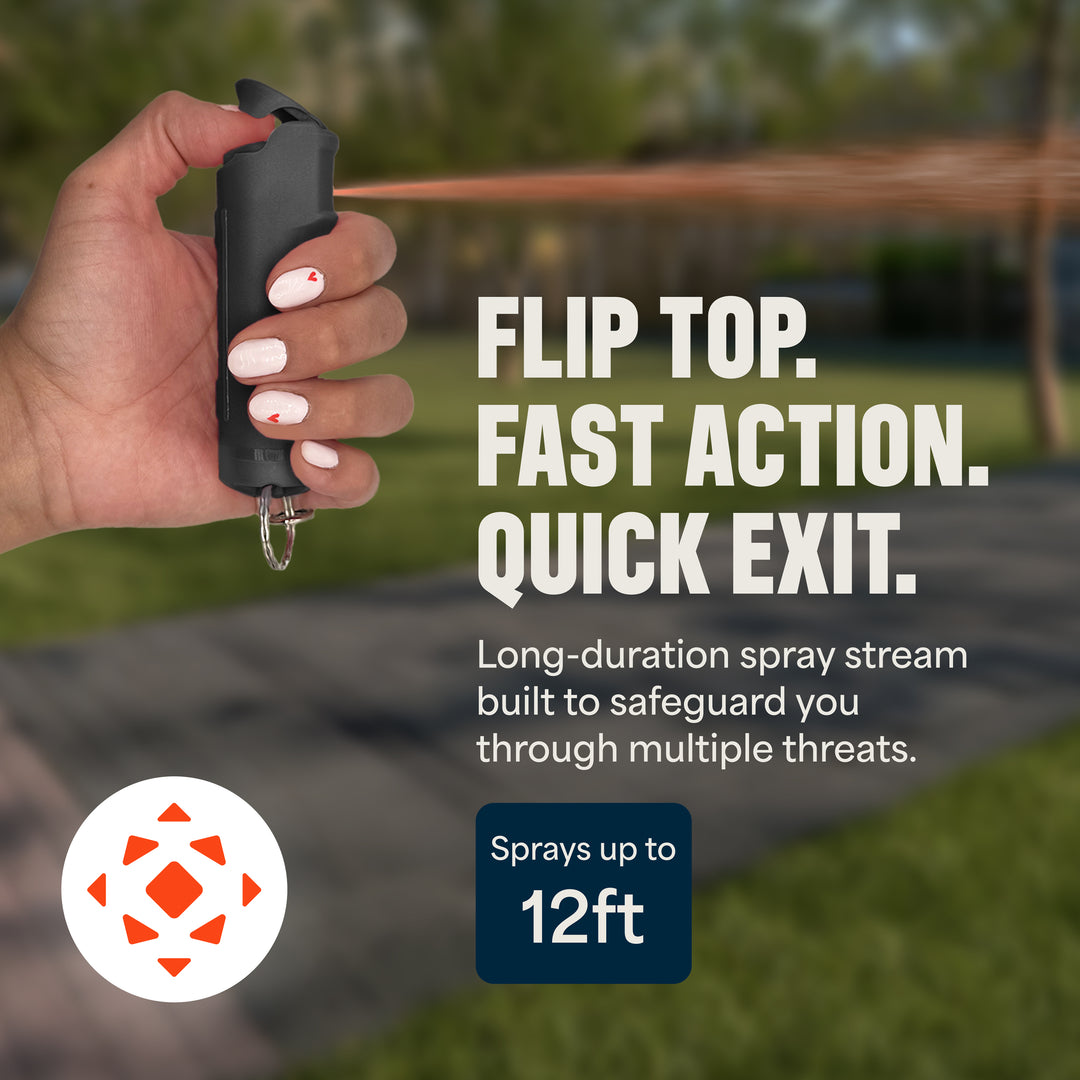 Mace Flip Top Compact Hard Case Pepper Spray - Black