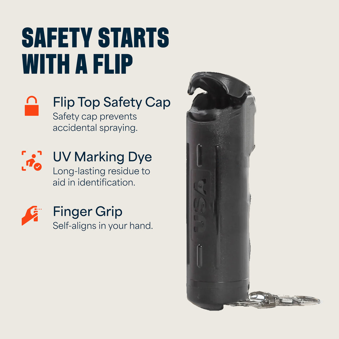 Mace Flip Top Compact Hard Case Pepper Spray - Black