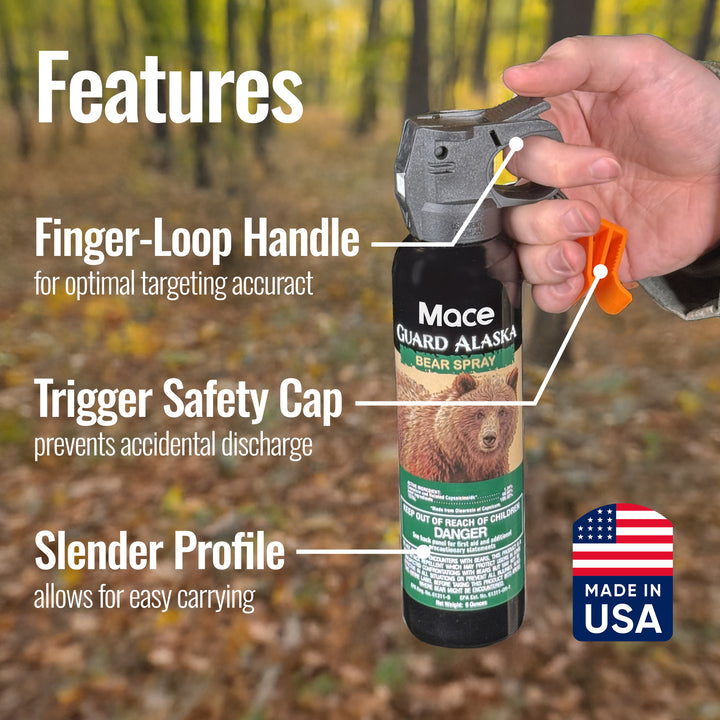 Mace Guard Alaska Bear Deterrent & Self Defense Spray with Spray Holster