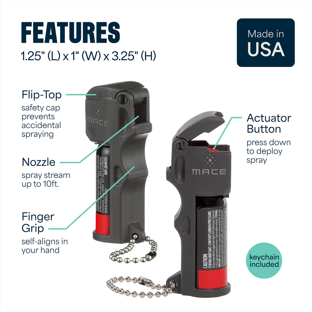 Mace Flip Top Pocket Pepper Spray - Black