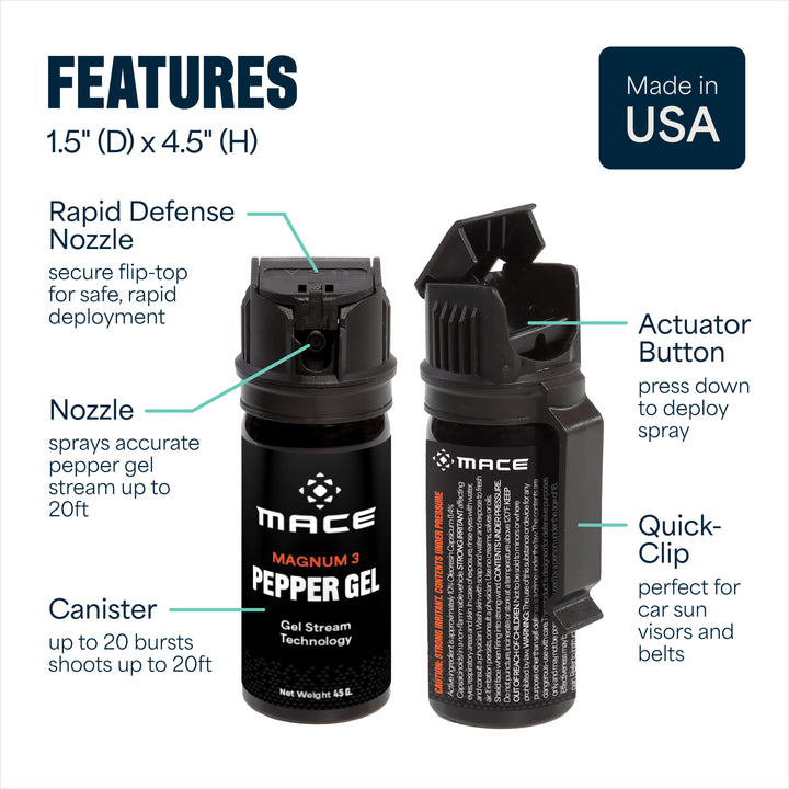 Mace Magnum 3 Flip Top Pepper Gel - 3 Pack