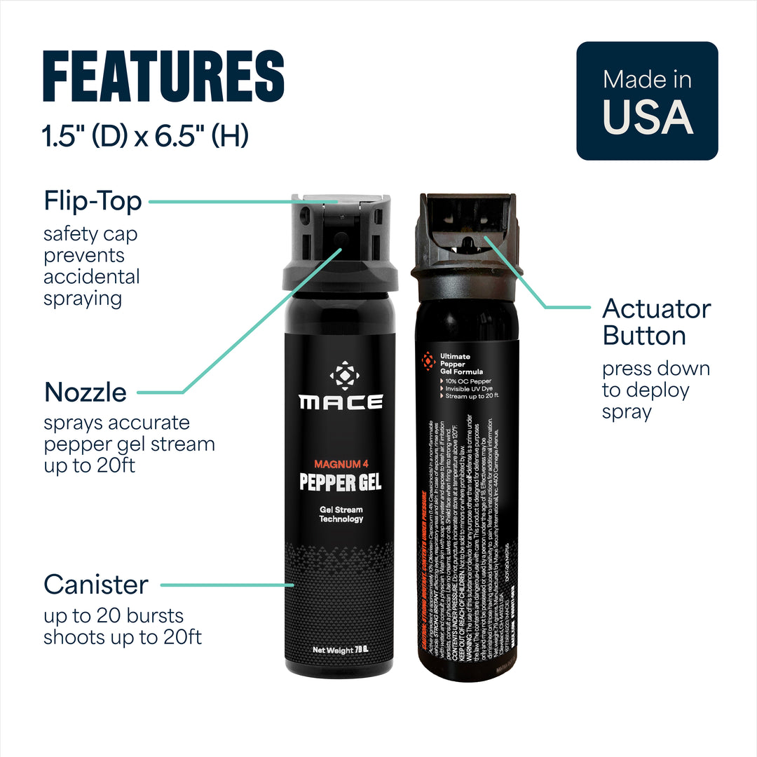 Mace Magnum 4 Flip Top Pepper Gel