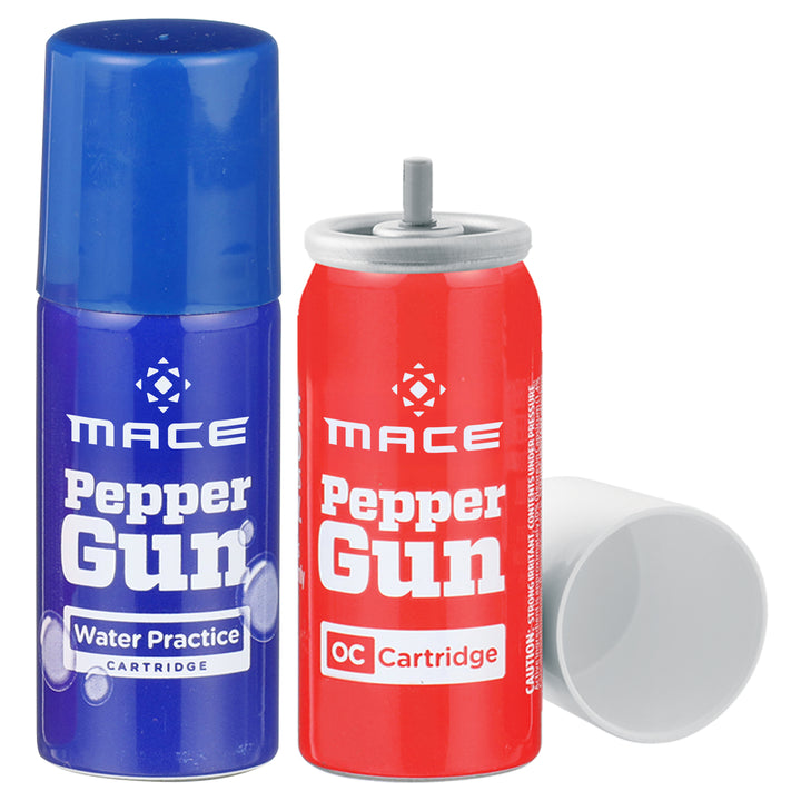 Mace 2 Pack Pepper Spray & Practice Water Trainer Cartridge Refill for Mace Pepper Gun