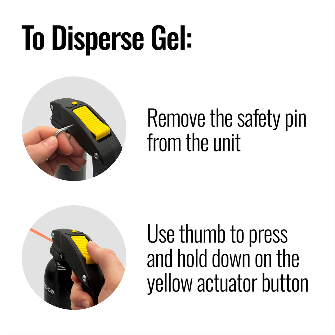 Non-lethal home and store defense,  Mace pepper spray gel extra large size,  20 ft range, Made in the USA