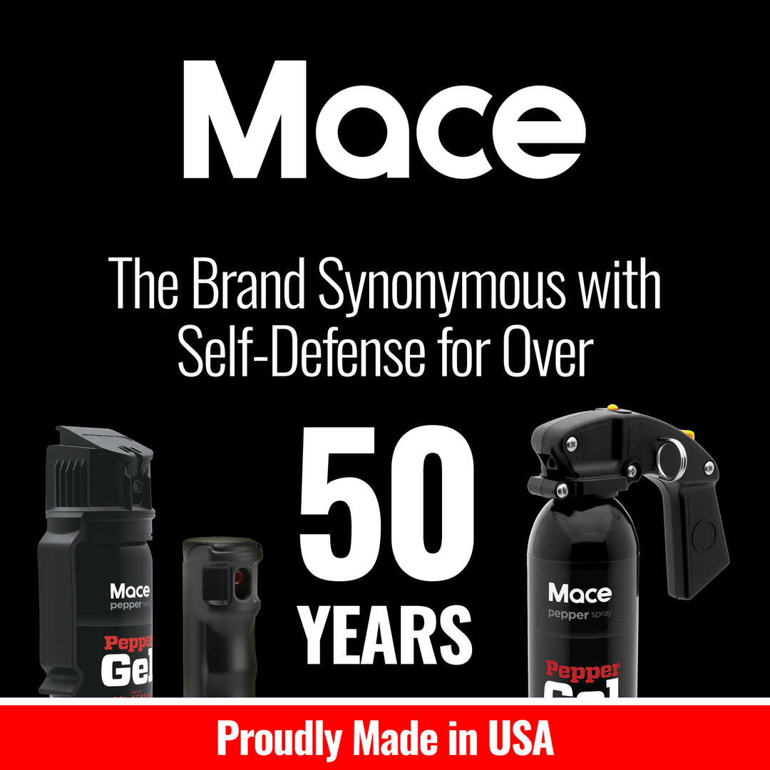 Non-lethal home and store defense,  Mace pepper spray gel extra large size,  20 ft range, Made in the USA