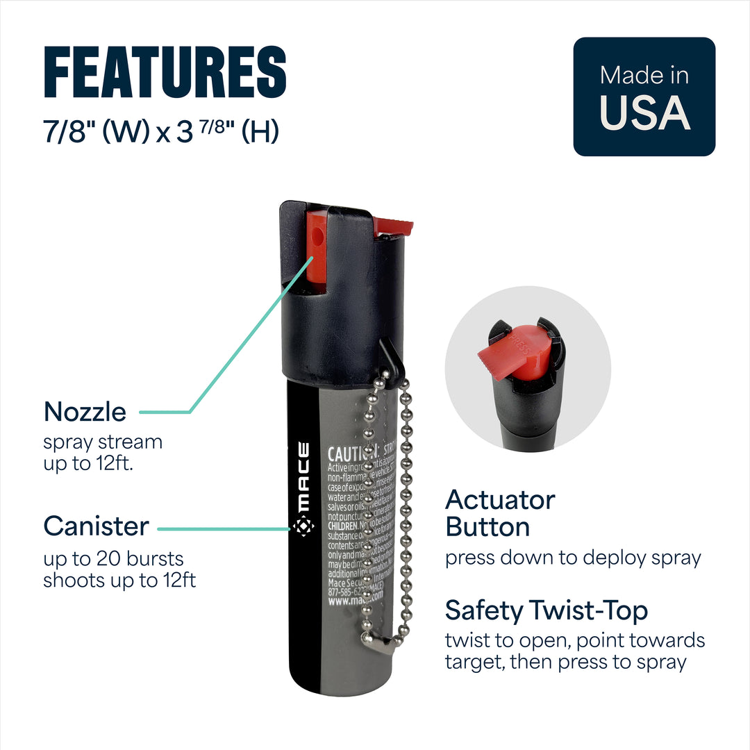 Mace Twist Lock Pepper Spray - Gray
