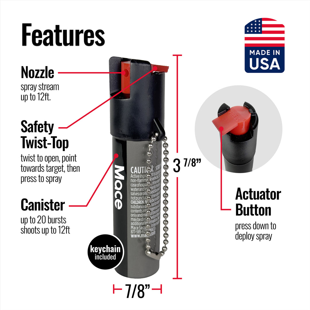 Mace Twist Lock Pepper Spray - Gray