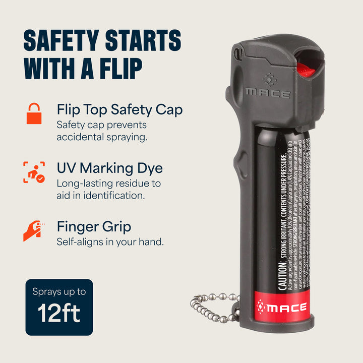 Mace Flip Top Pepper Spray - Black
