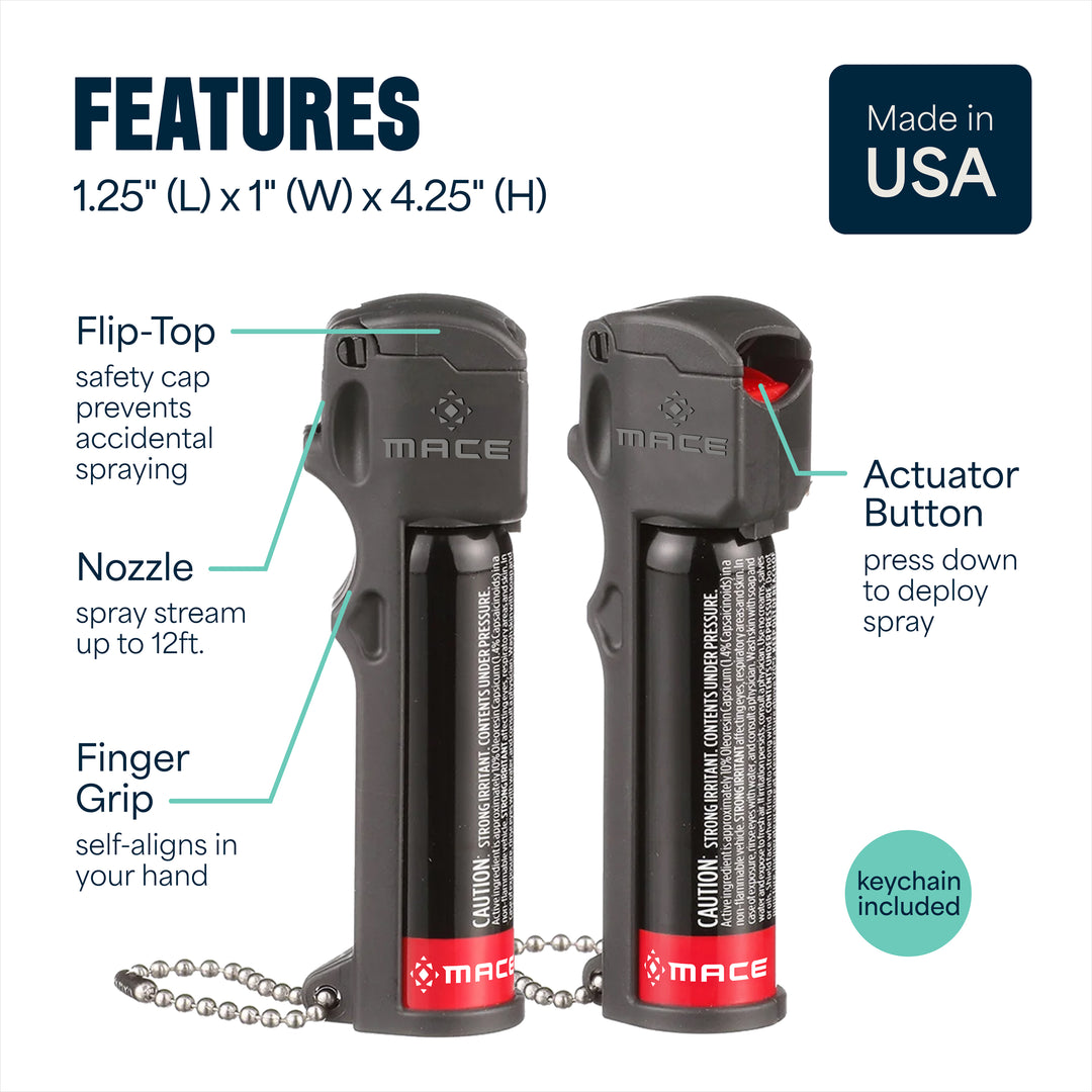Mace Flip Top Pepper Spray - Black