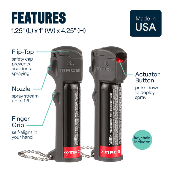 Mace Flip Top Pepper Spray - Black