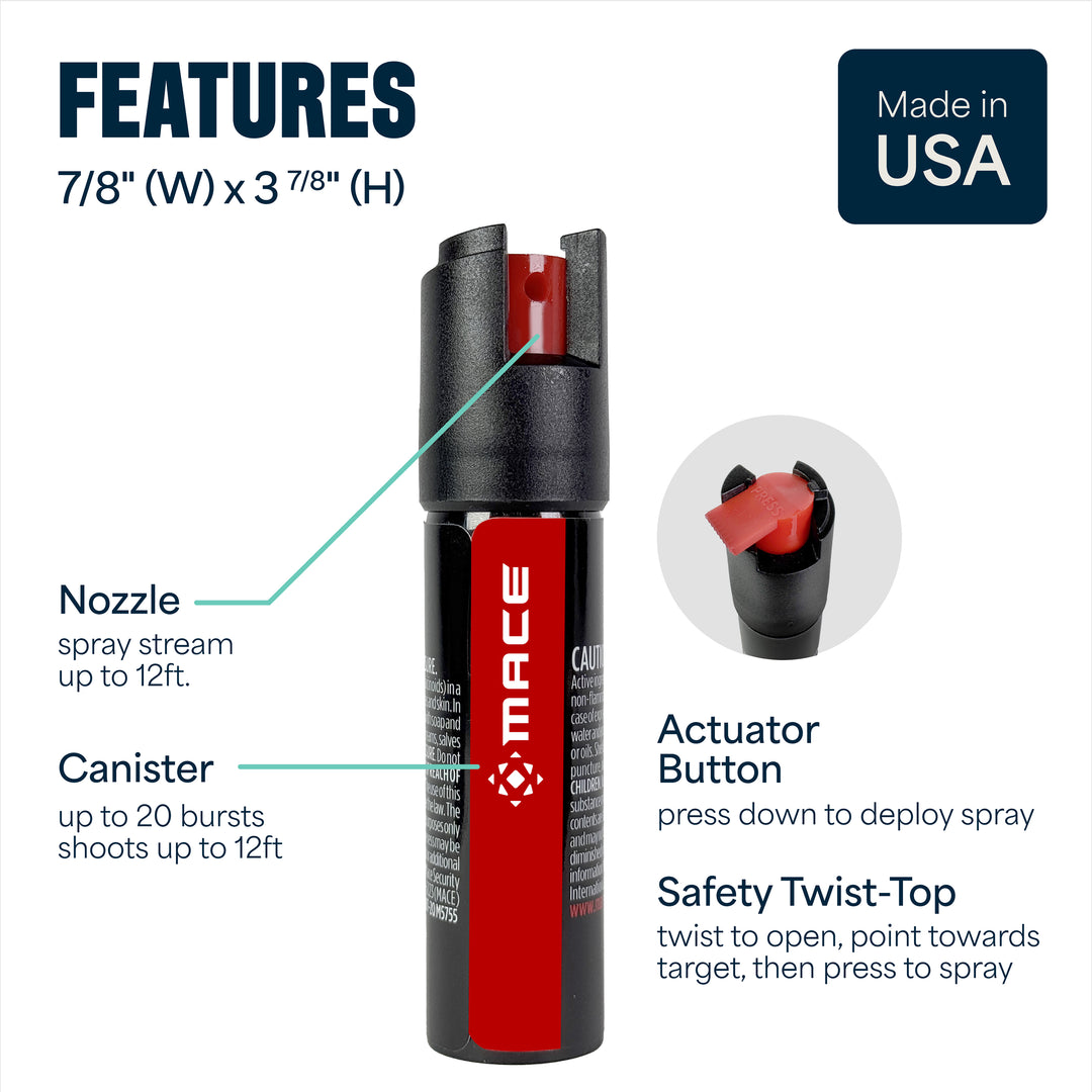 Mace Twist Lock Pepper Spray - Black/Red