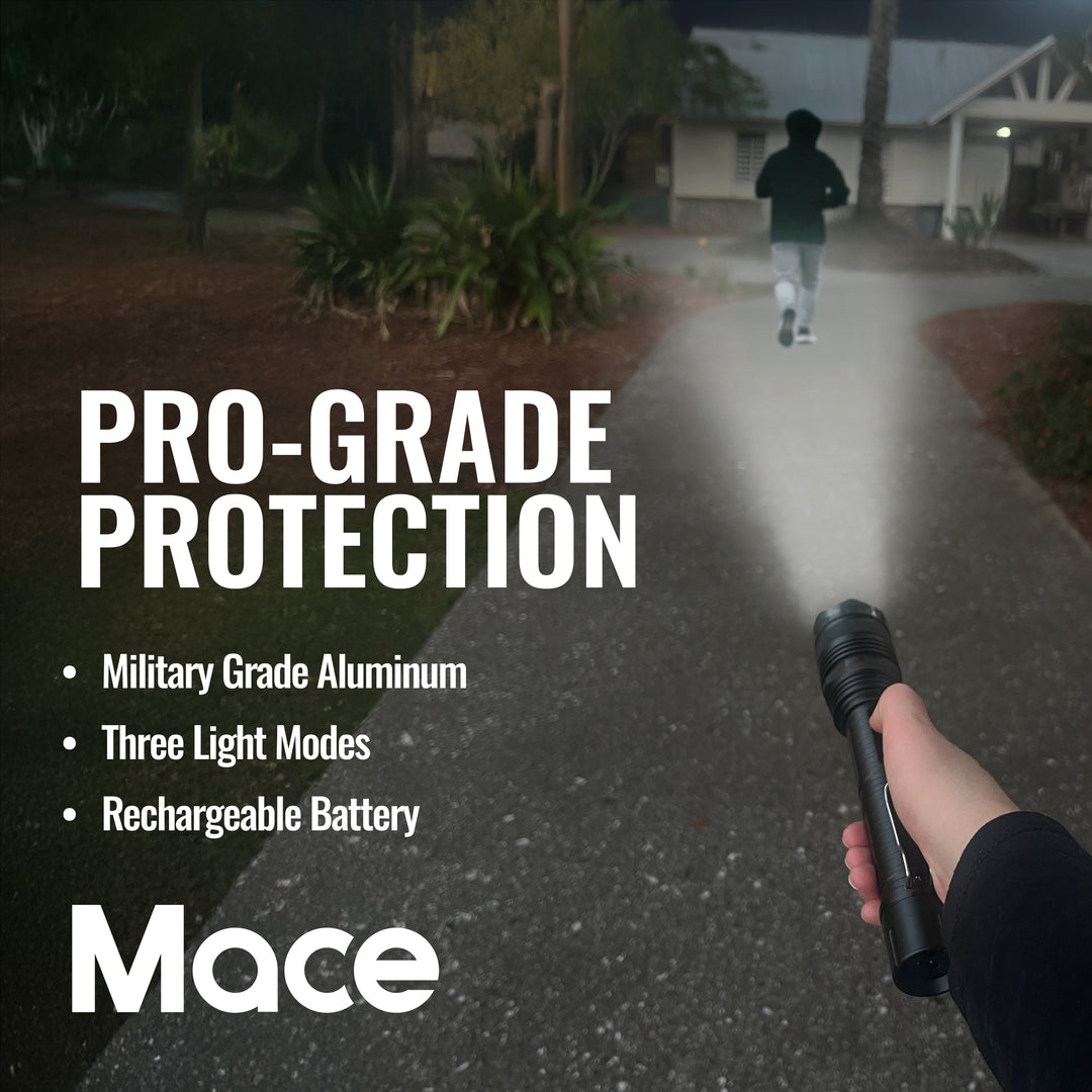Mace Stun Gun Bright LED Rechargeable Flashlight