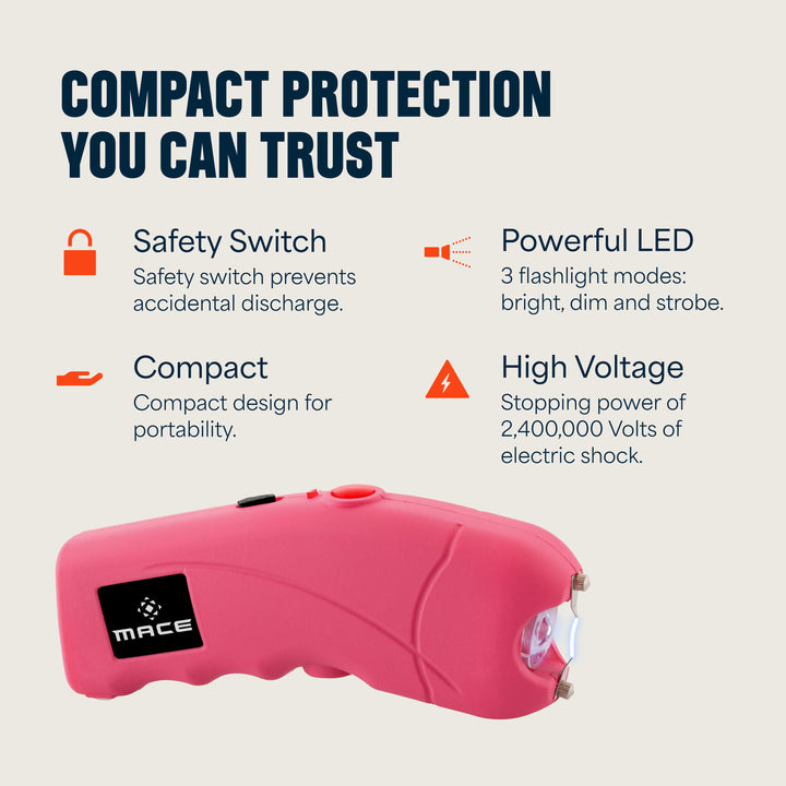 Mace Ergo Stun Gun with LED - Pink