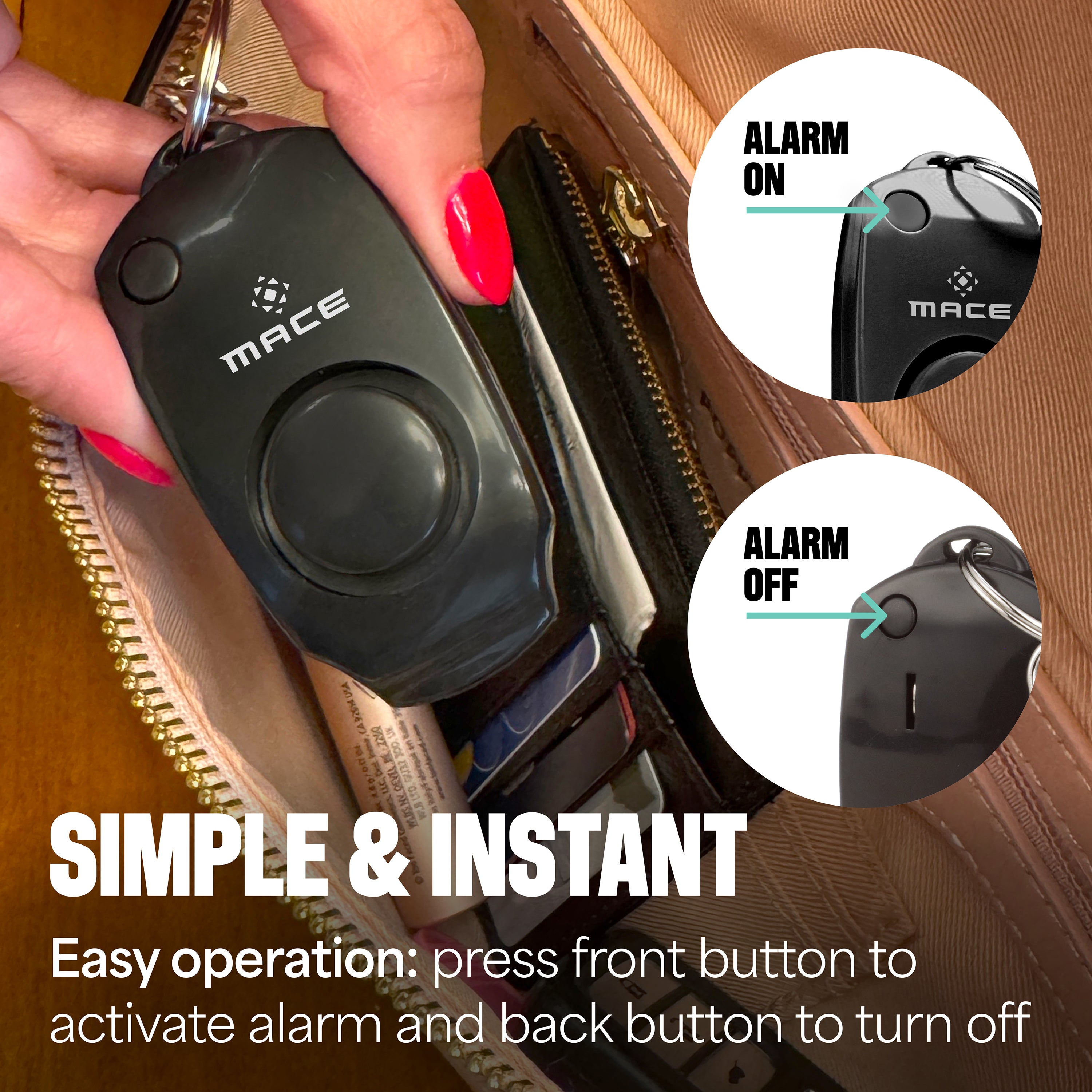 Black Personal Alarm | Mace® Brand Safety Keychain
