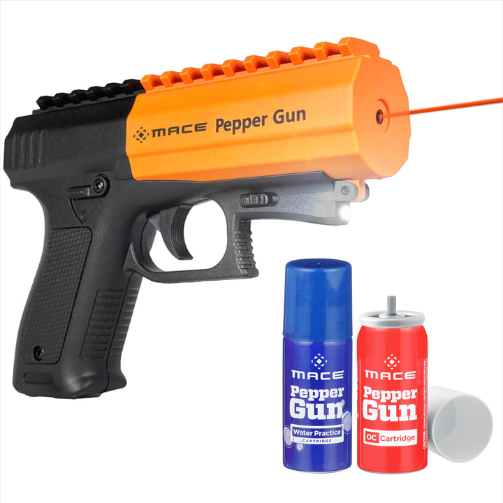 Mace Pepper Spray Gun 2.0 with OC Pepper Spray and Water Trainer Cartridge