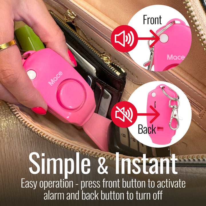 Mace Personal Safety Alarm with Keychain - Pink