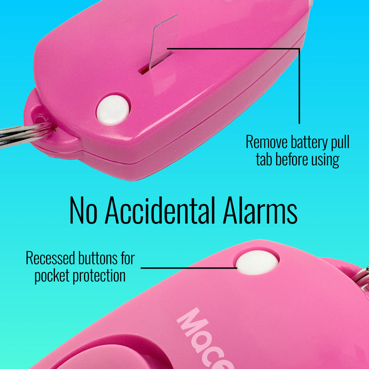 Mace Personal Safety Alarm with Keychain - Pink
