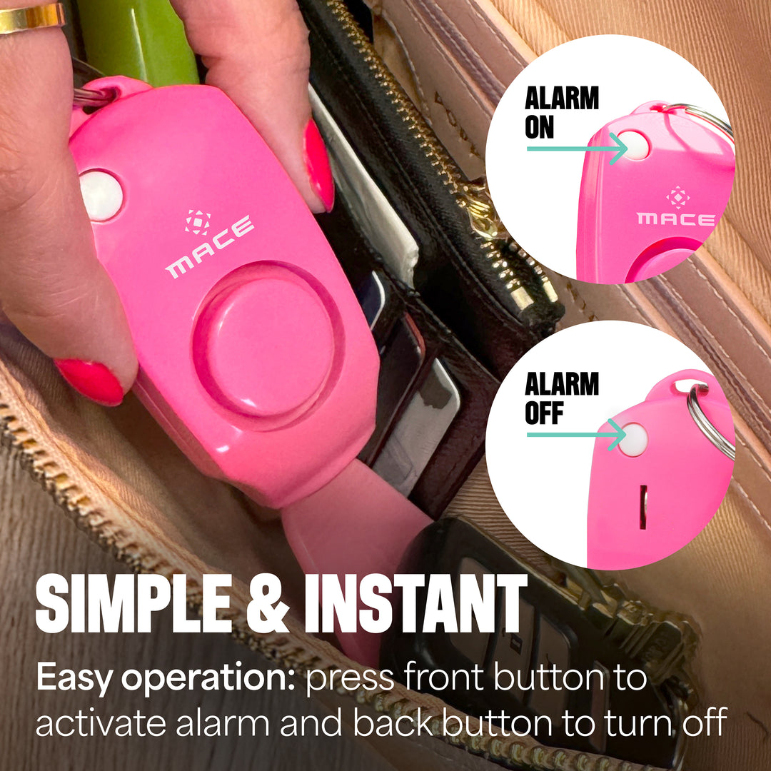 Mace Personal Safety Alarm with Keychain - Pink