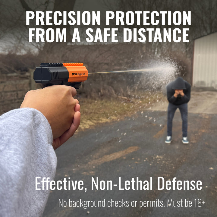 Mace Pepper Spray Gun, ideal home and vehicle defense, Black and orange