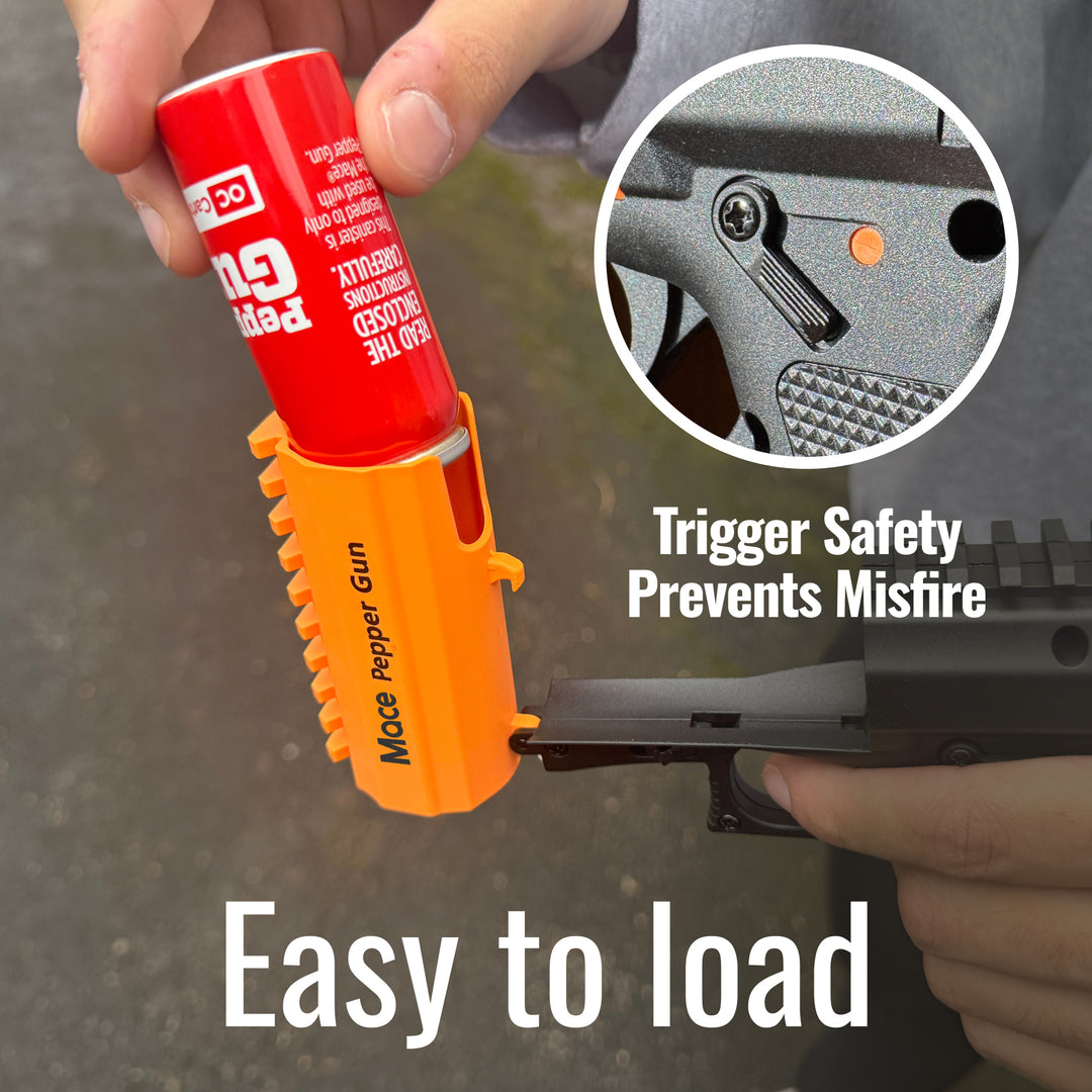 Mace Pepper Spray Gun, ideal home and vehicle defense, Black and orange
