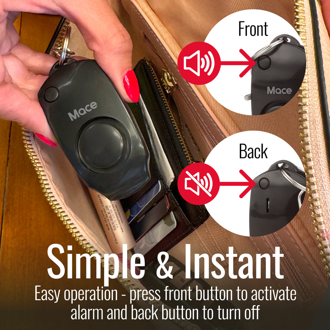 Mace Personal Safety Alarm with Keychain - Black